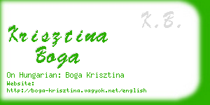 krisztina boga business card